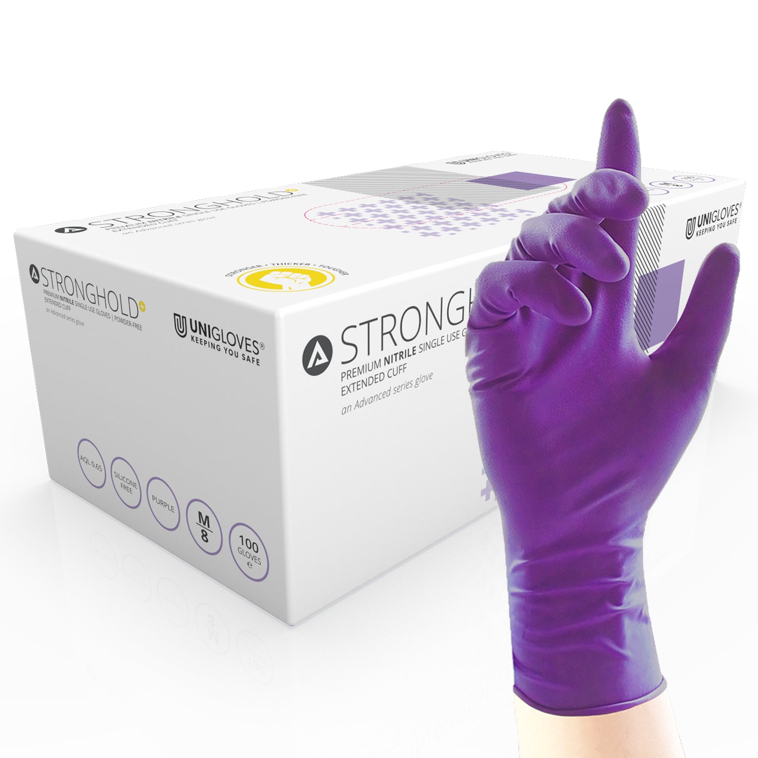 fingerlose handschuhe lila Lila Nitrilhandschuhe mit langer Stulpe | Chemikalienbeständig
