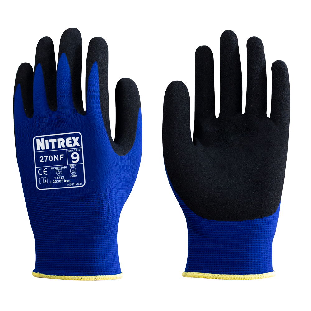 nitrex nitril handschuhe Abriebfeste Arbeitsschutzhandschuhe | gesandete Nitril-Handflächenbeschichtung