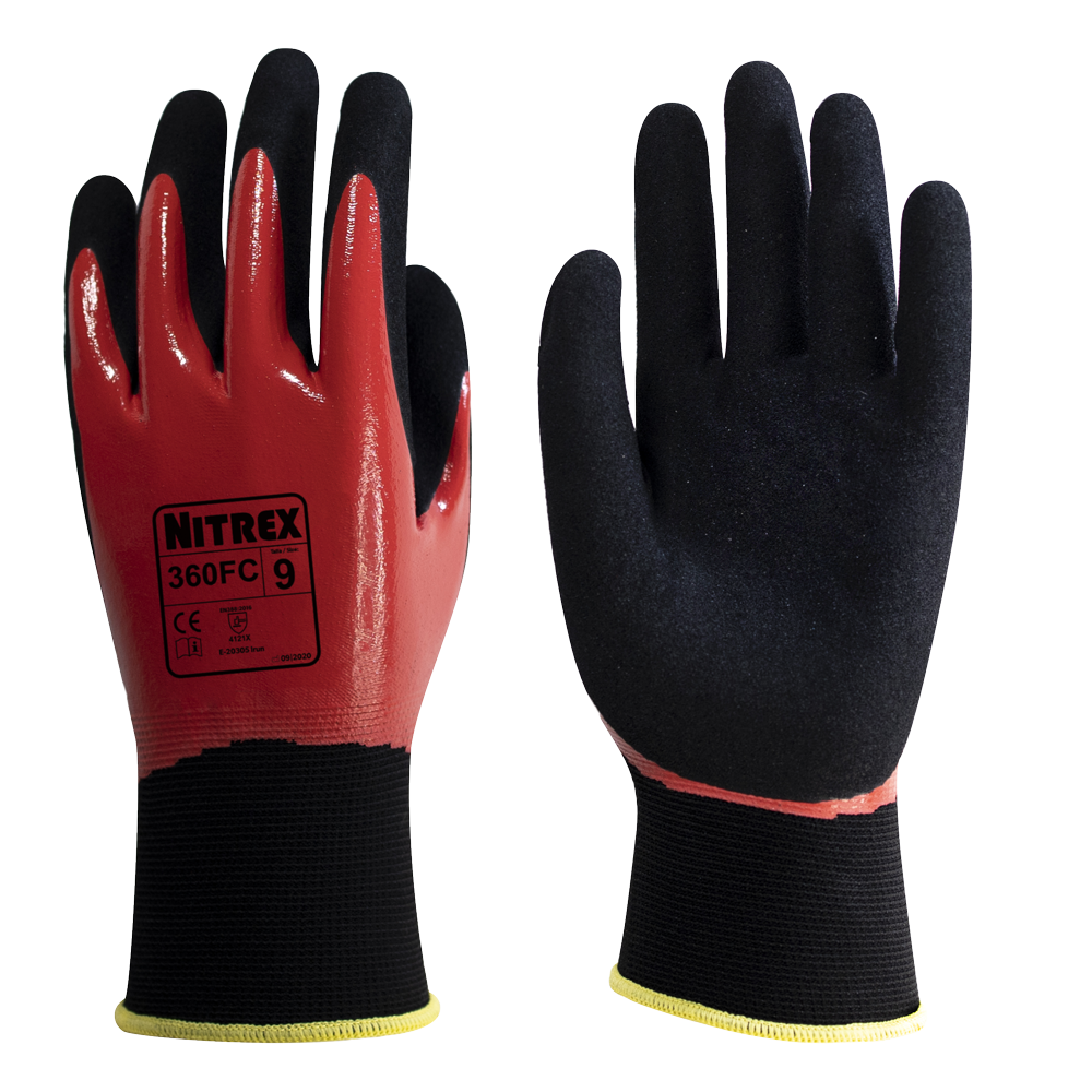 Nitril-Handschuhe mit gesandeter Nitril- Handflächenbeschichtung | doppelt getaucht