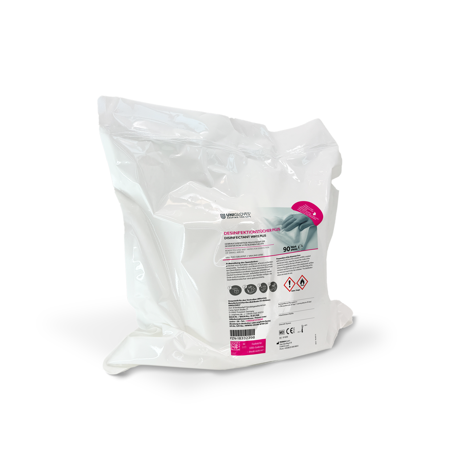 Unigloves Desinfektionstücher Plus,Soft Fresh & Lemon Fresh