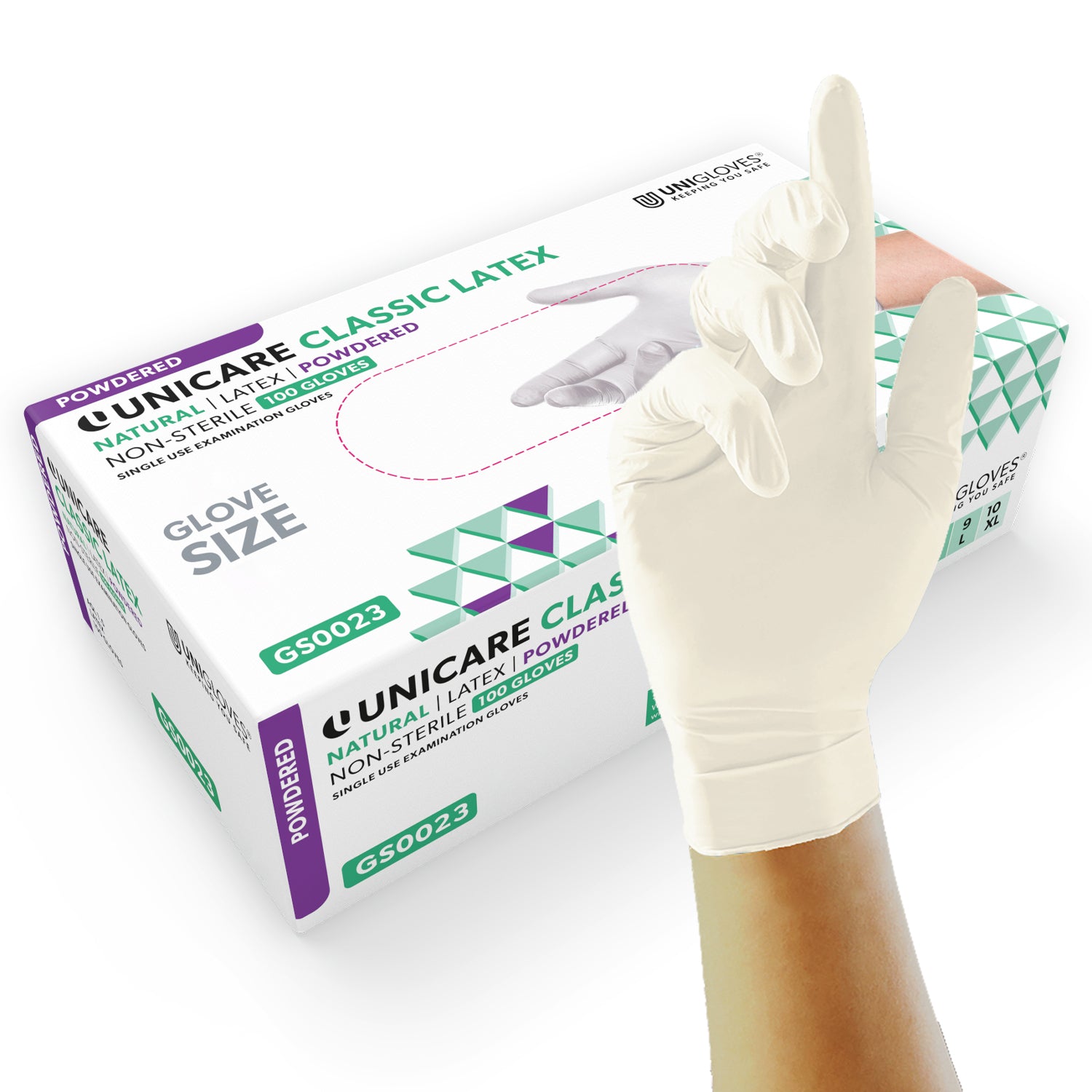 Gepuderte Latexhandschuhe | Natur | Medizinische Qualität